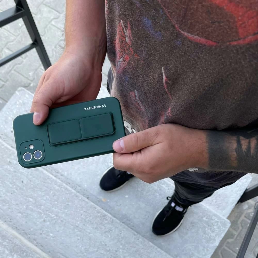 Mbështjellës Wozinsky Kickstand Case për iPhone 11 Pro, silikon, e kuqe