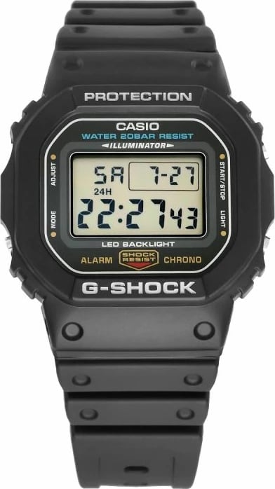 Orë dore për meshkuj Casio G-Shock, e zezë