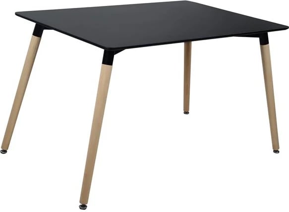 Tavolinë kuzhine, minimaliste, MDF e zezë, këmbë ahu, FH8697.02, 160x90x74,5 cm