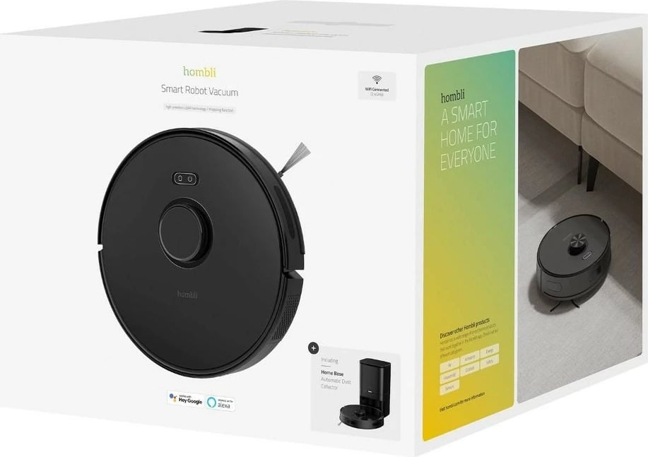 Robot fshesë Hombli HBVR-0100, pa qese, 0.35 L, e zezë