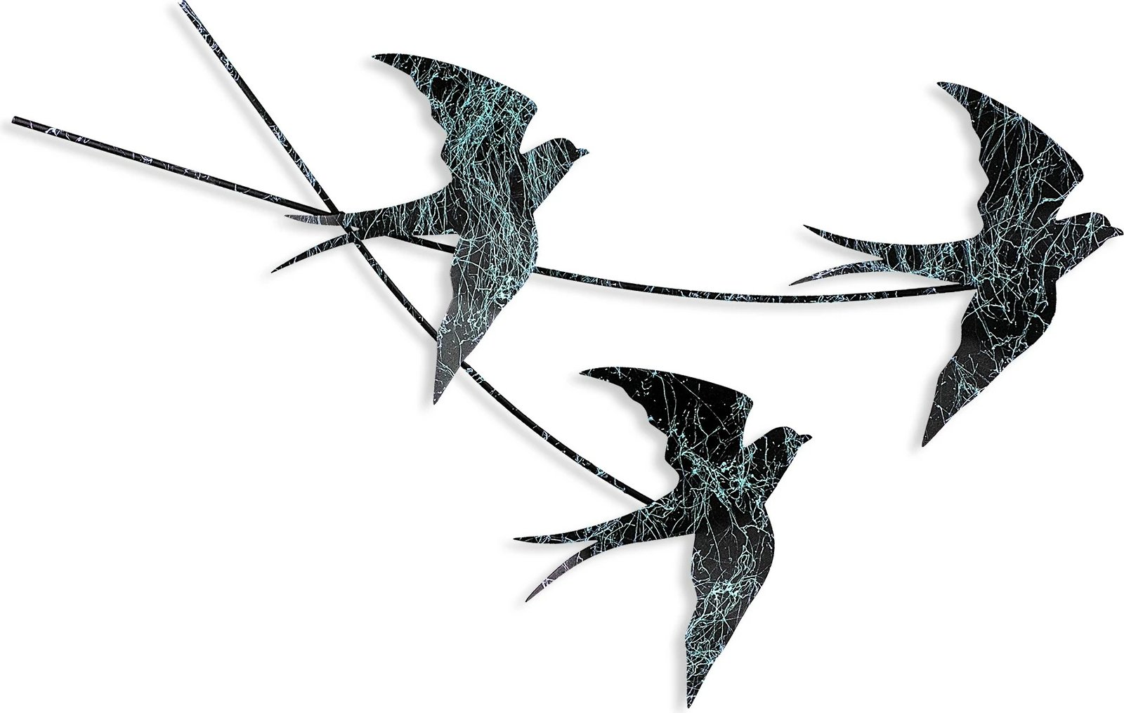 Aksesor dekorativ metalik për mur, Wallity, Wallow 3, shumëngjyrësh, 42x70cm