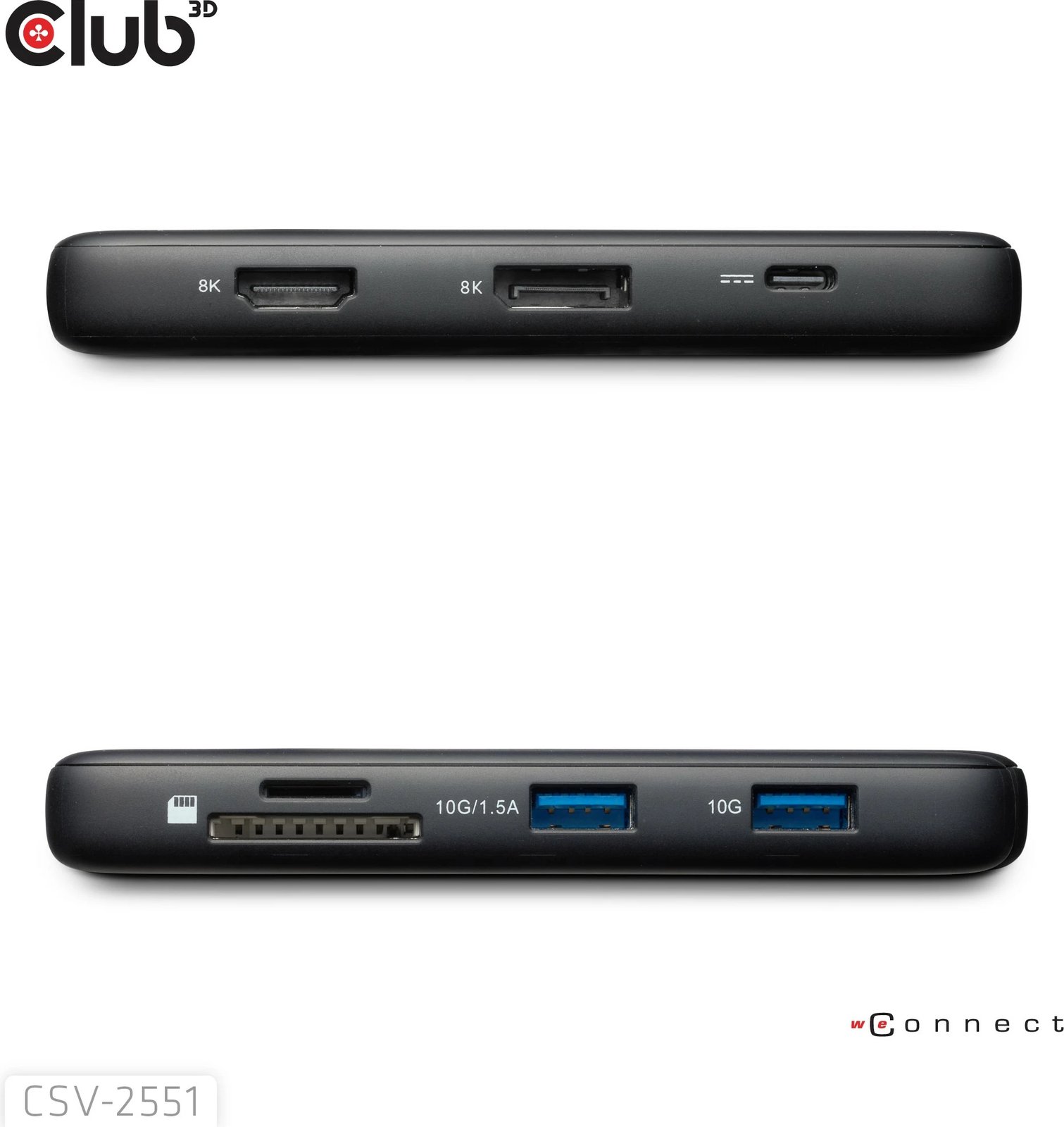 USB-C HUB Club3D CSV-2551, 8 porte, HDMI 8K, DP 8K, LAN, PD 100W