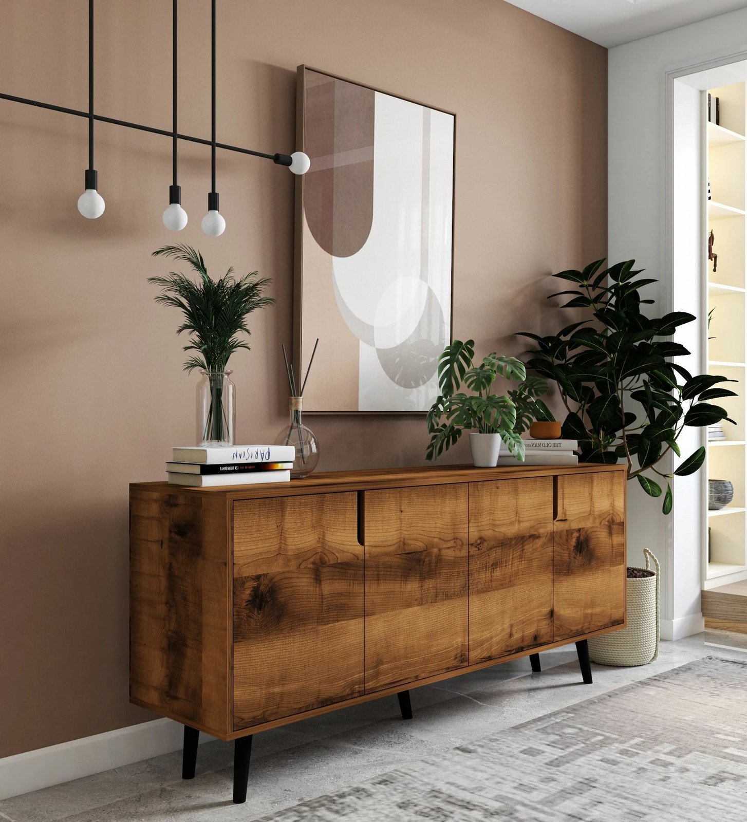 Konsolë moderne Skye Decor, Latina 180, ngjyrë arre