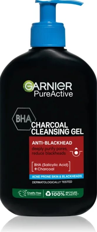 Gar.Cl.Pure Active Charcoal Cleansing Gel 250Ml