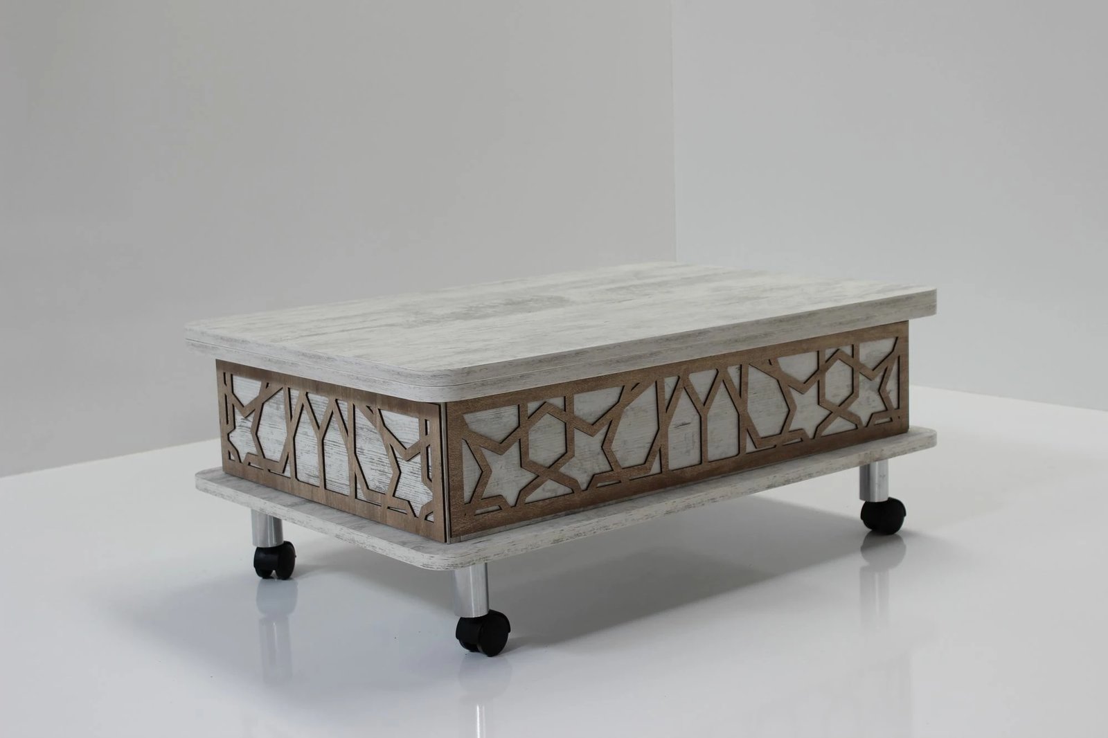 Tavolinë kafeje Skye Decor, ngjyrë e bardhë antike, ADT