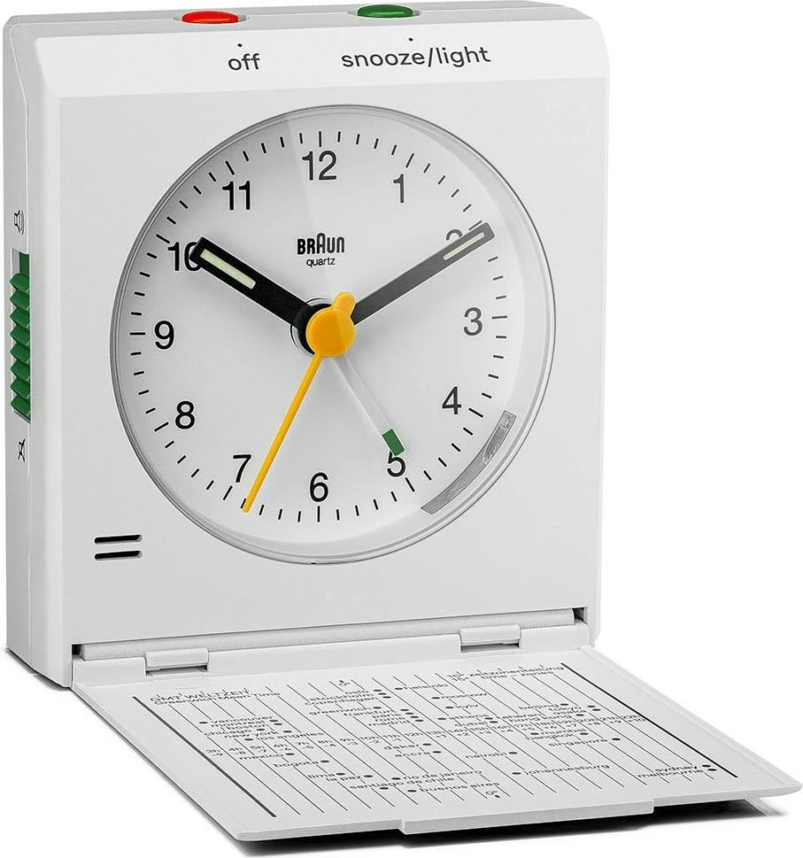 Orë alarmi Braun BC 05 W, quartz, dritë, snooze, e bardhë