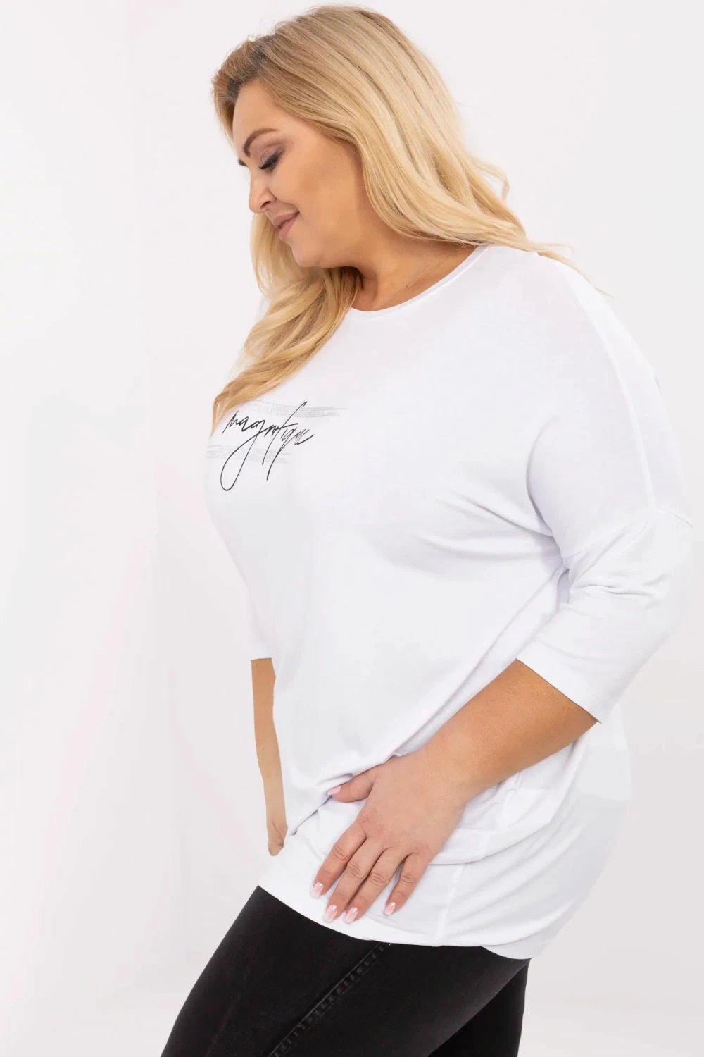 Bluzë plus size Relevance 212694 femra, e bardhë
