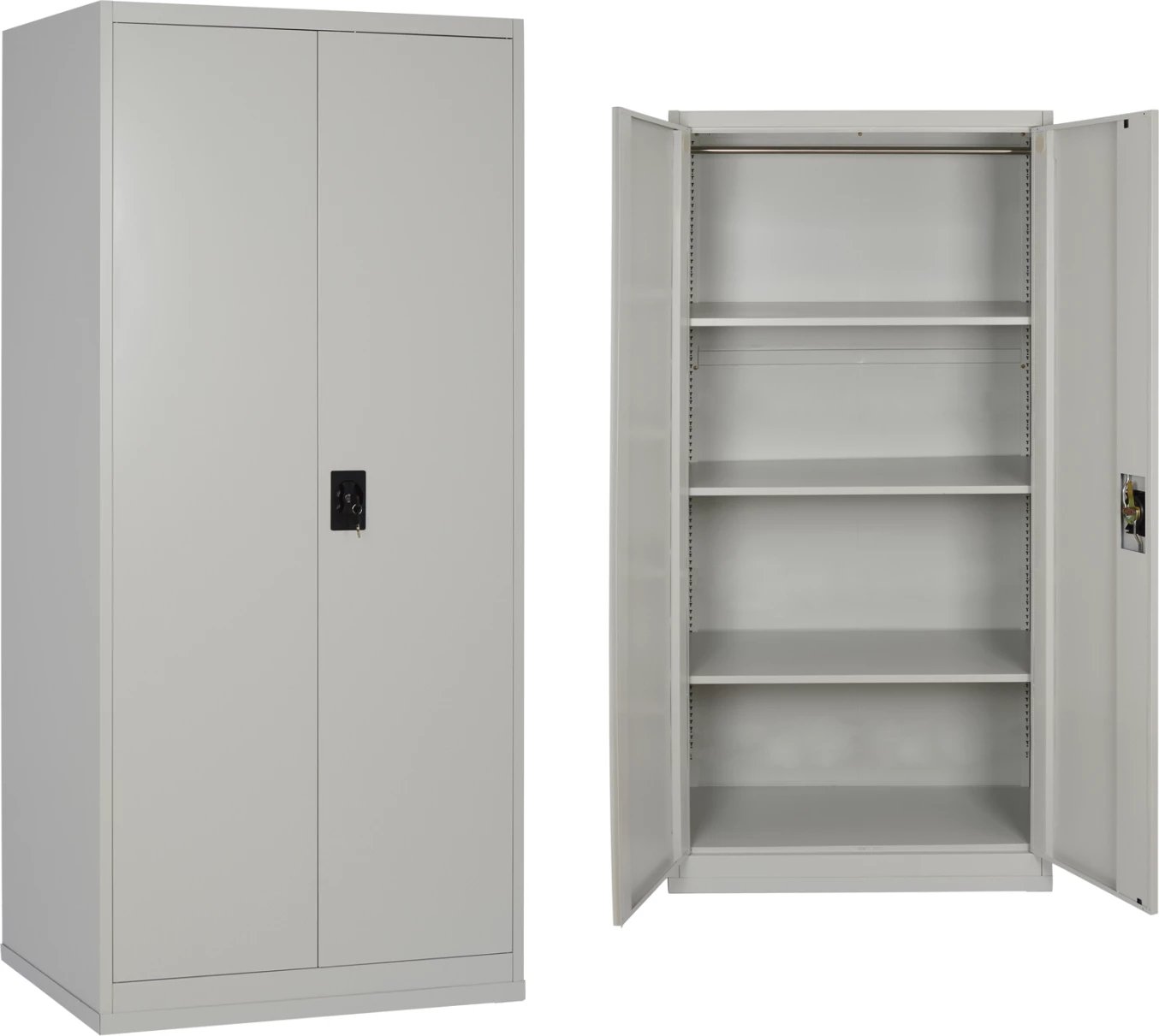 Dollap metalik dykanatësh HRONDA, 3 rafte, çelës, 70x40x170cm