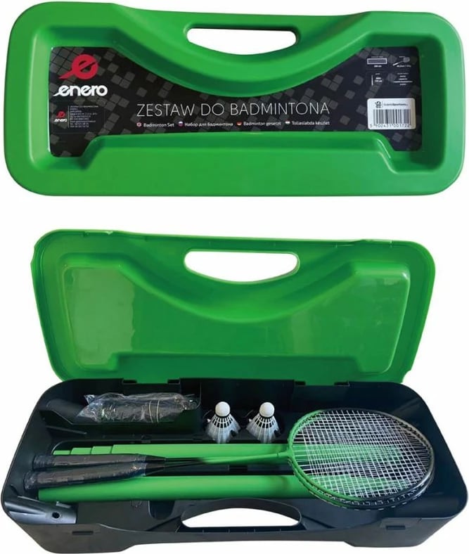 Set badminton 3-në-1 Inny për të gjithë, e zezë/jeshile