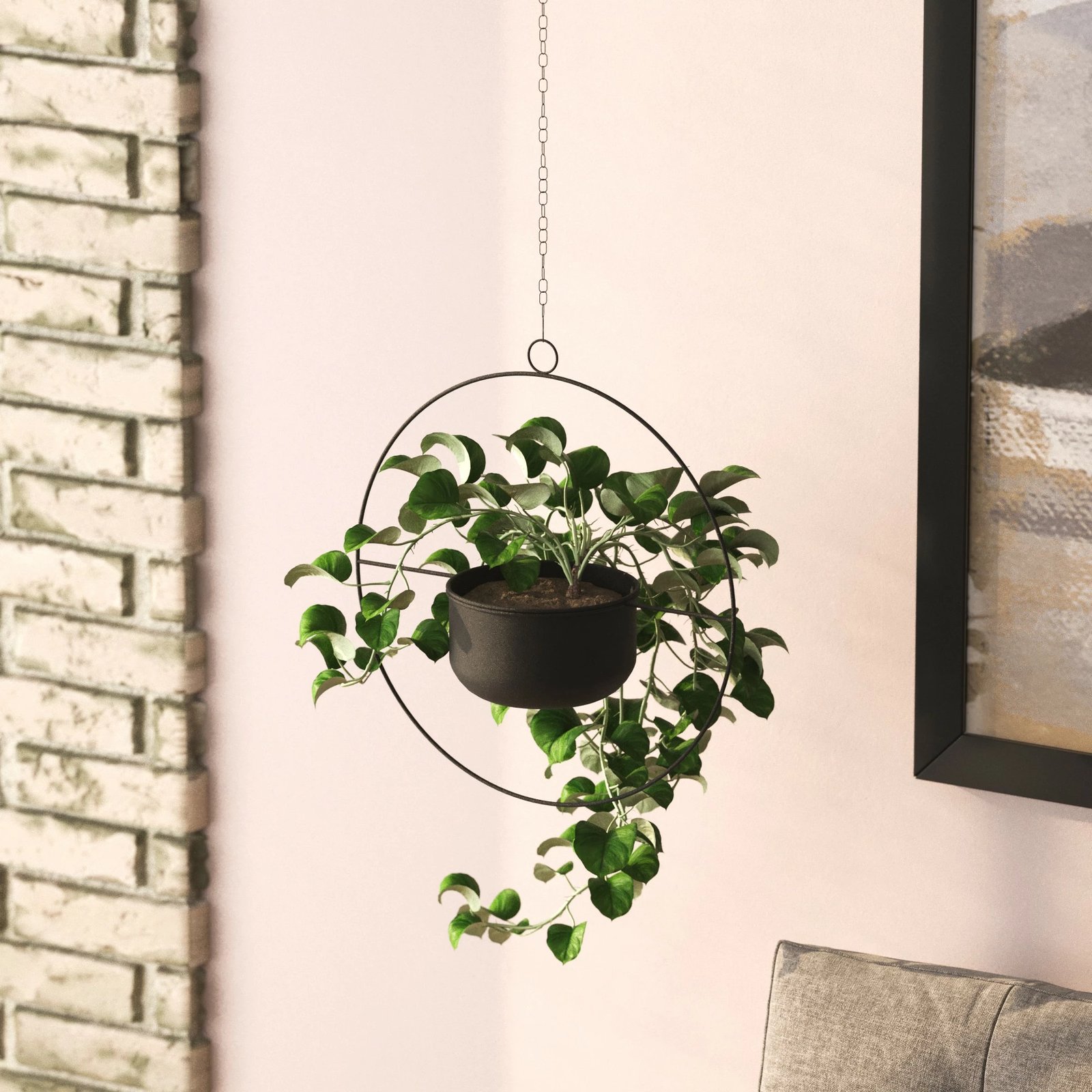 Vazo dekorative varëse, metal i zi, Aberto Design, Payanda