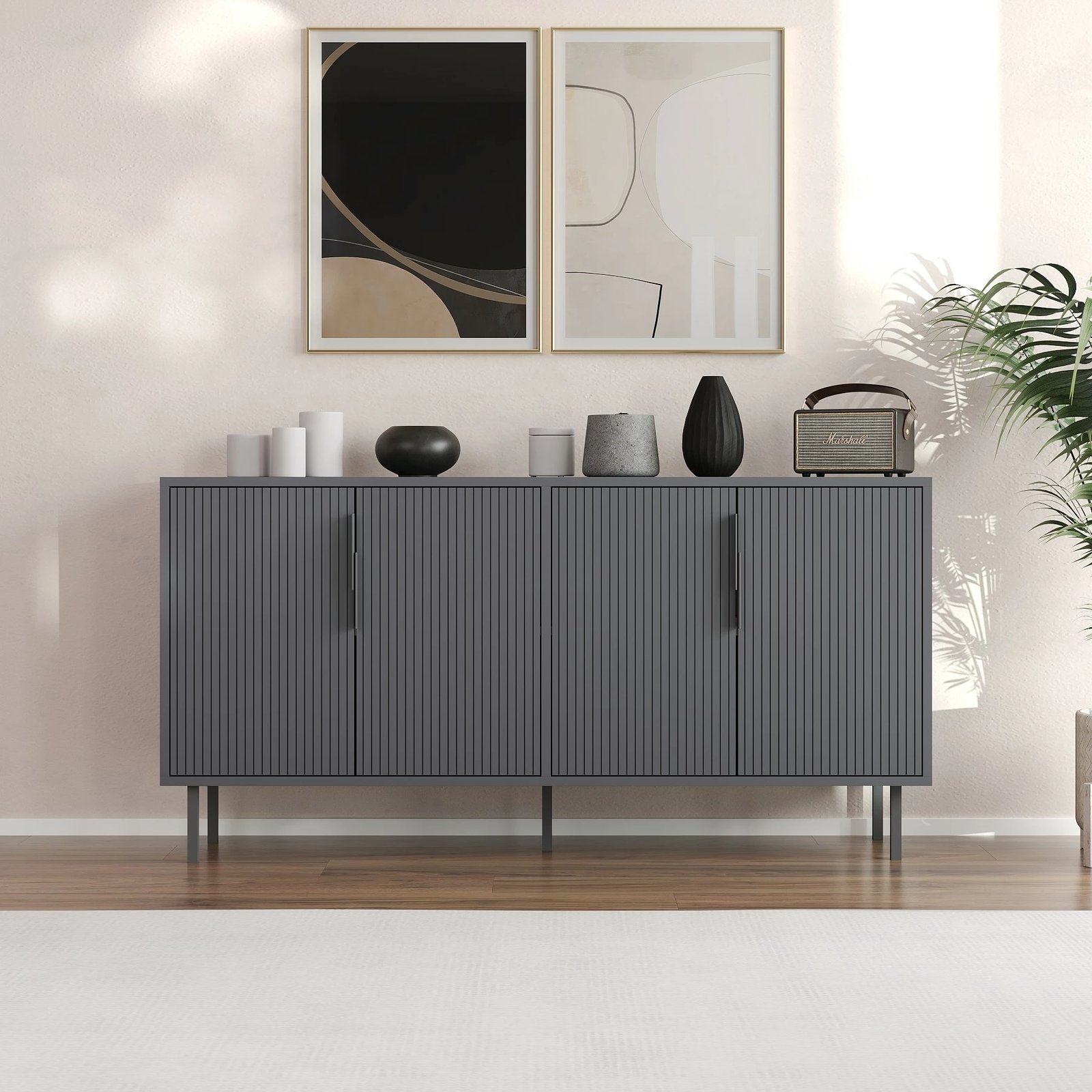 Konsol Skye Decor, ngjyrë antracit, Clara