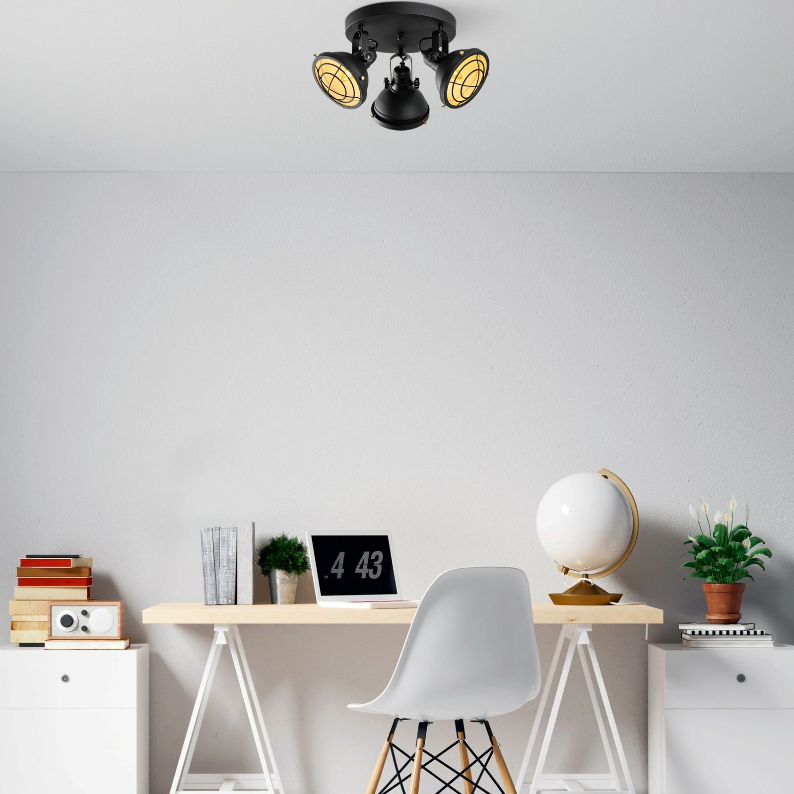 Llambë tavani Opviq, Spoly - 13798, metal, e zezë