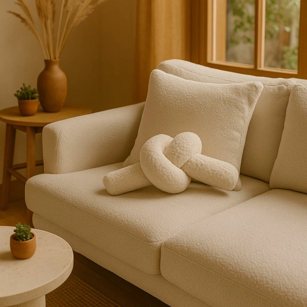 Jastëk dekorativ, model Ask Dugum, ngjyrë bezhë e çelët, 44x22x18cm