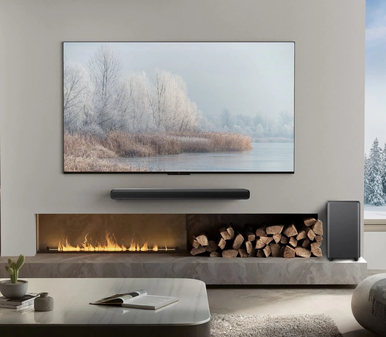 Soundbar TCL S S55H, 2.1 Channel, Dolby Atmos, Subwoofer pa tela, Bluetooth, Titanium