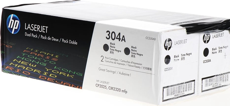 Toner HP 304A CC530AD rendiment 3500 faqe i zi paketë dyshe