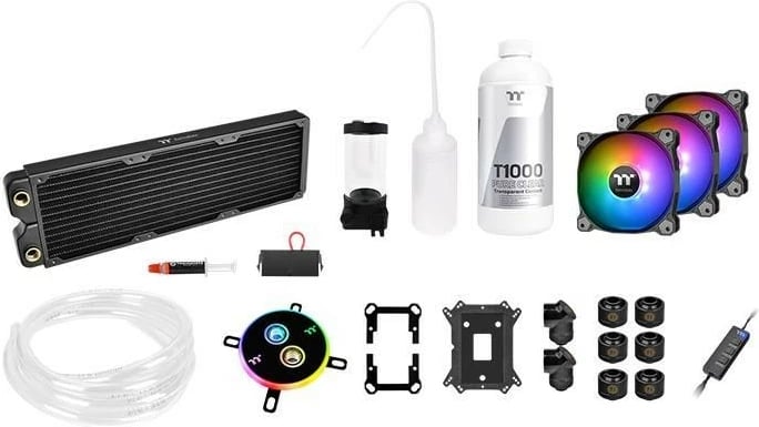 Set ftohje me ujë Thermaltake Pacific C360 DDC LCS RGB, 3x120mm, bakër, për CPU, transparent