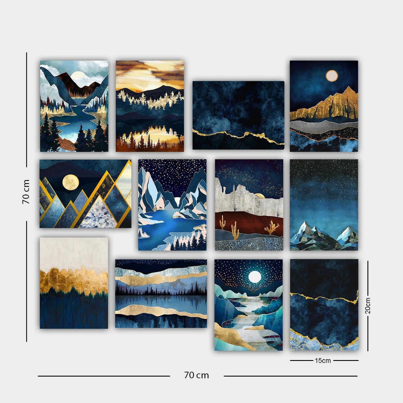 Piktura dekorative MDF (12 copë), Wallity, 12MDF45YS