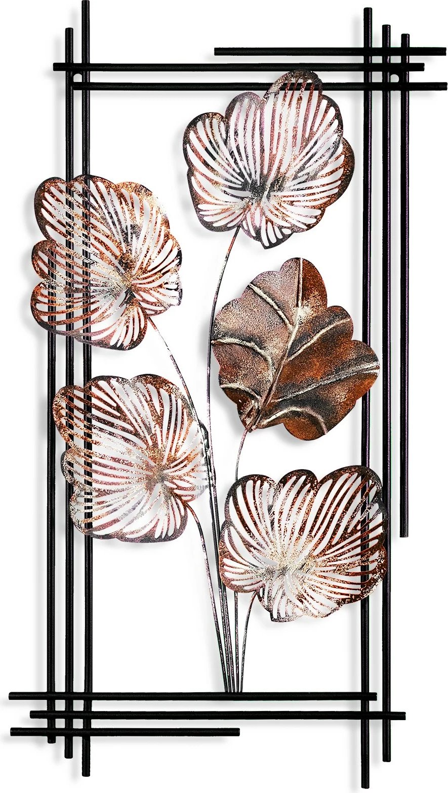 Aksesor dekorativ metalik për mur, Wallity Daiyu 3, shumëngjyrësh, 48x87x4cm