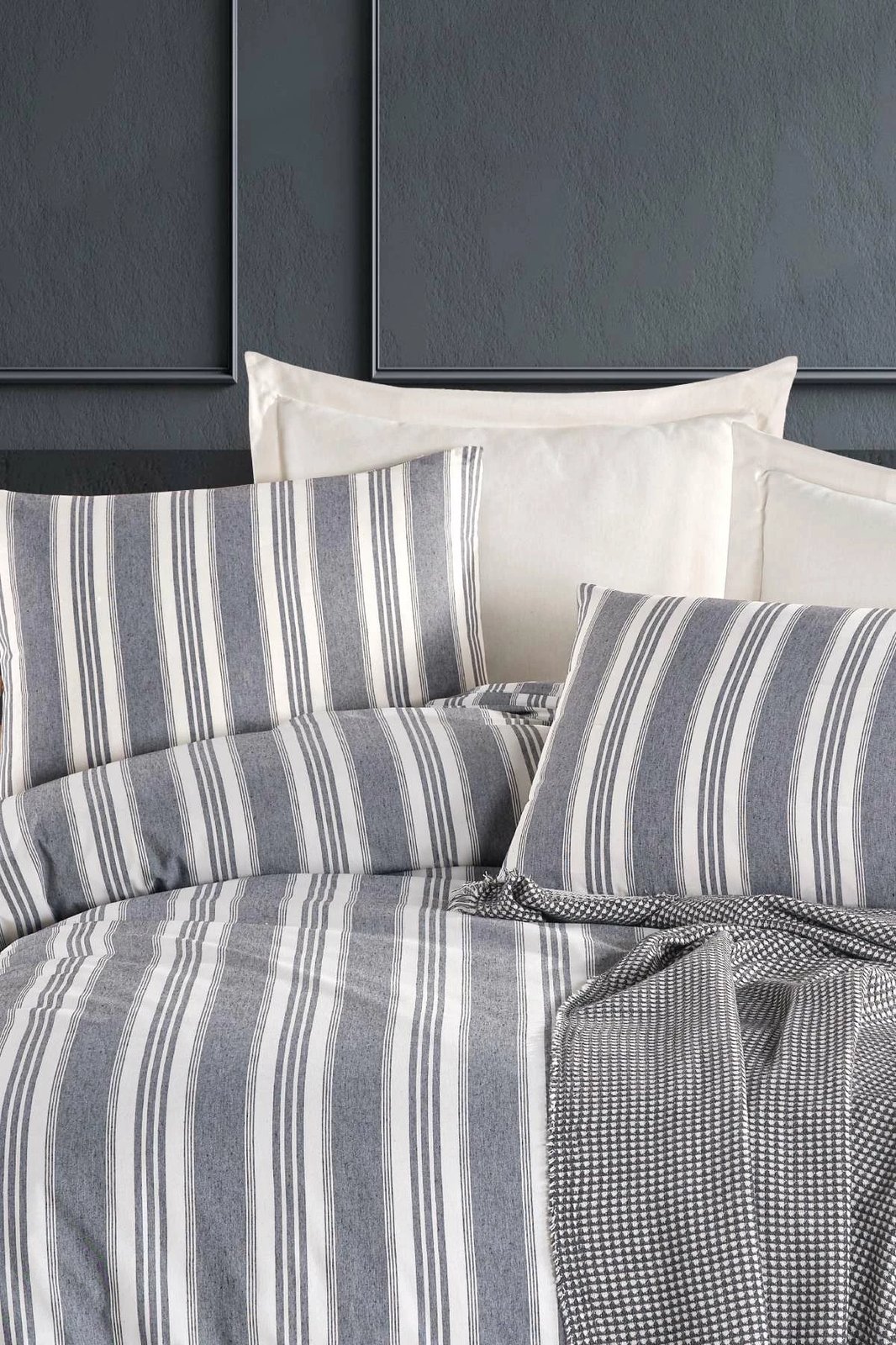 Set mbulesë për jorgan dopio, Soft Line, ngjyrë navy