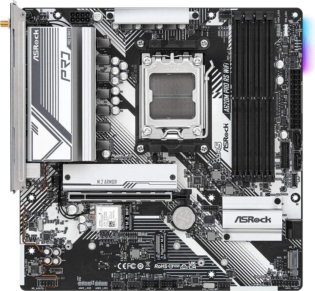 Pllakë amë Asrock A620M Pro RS WiFi, AMD A620, Socket AM5, micro ATX
