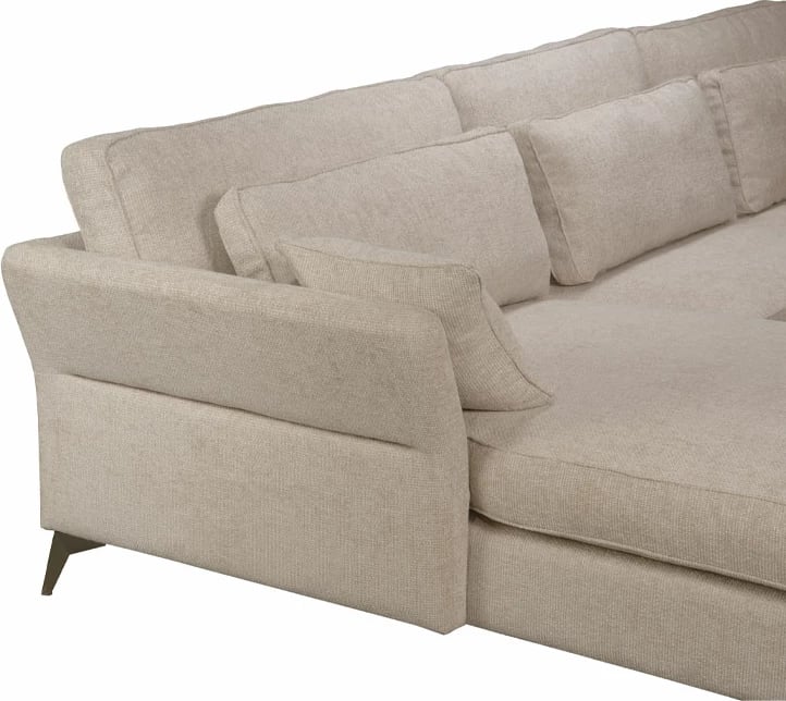 Kënd divani Parfait, kënd majtas, ngjyrë bezhë Legacy 15, 307x185x92