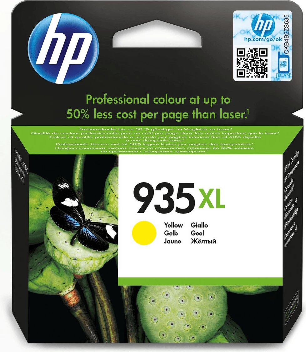 Fishek boje, HP, 935XL C2P26AE, XL 9.5 ml 825 faqe, e verdhë