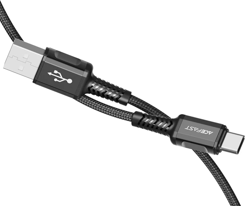 Kabllo USB Acefast C1-04, 1.2m, 3A, QC, e zezë