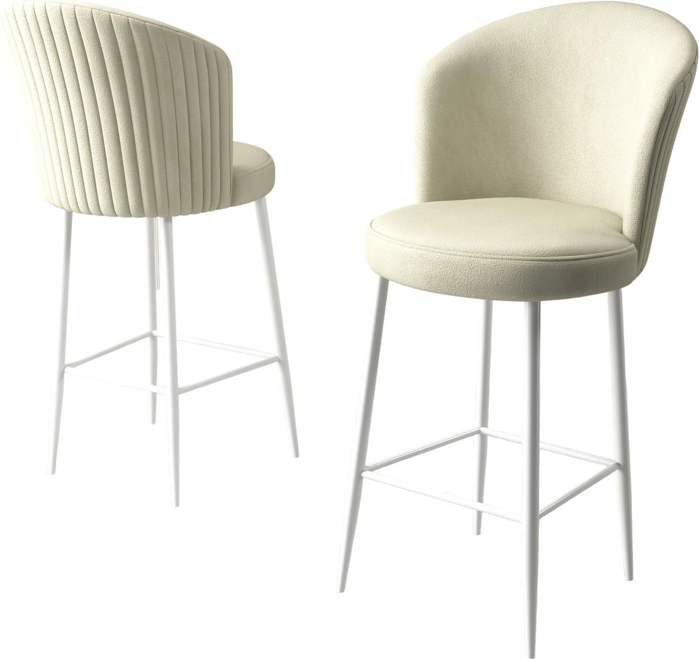 Set karrigesh për bar (2 copë), Hanah Home, Alte, krem, e bardhë