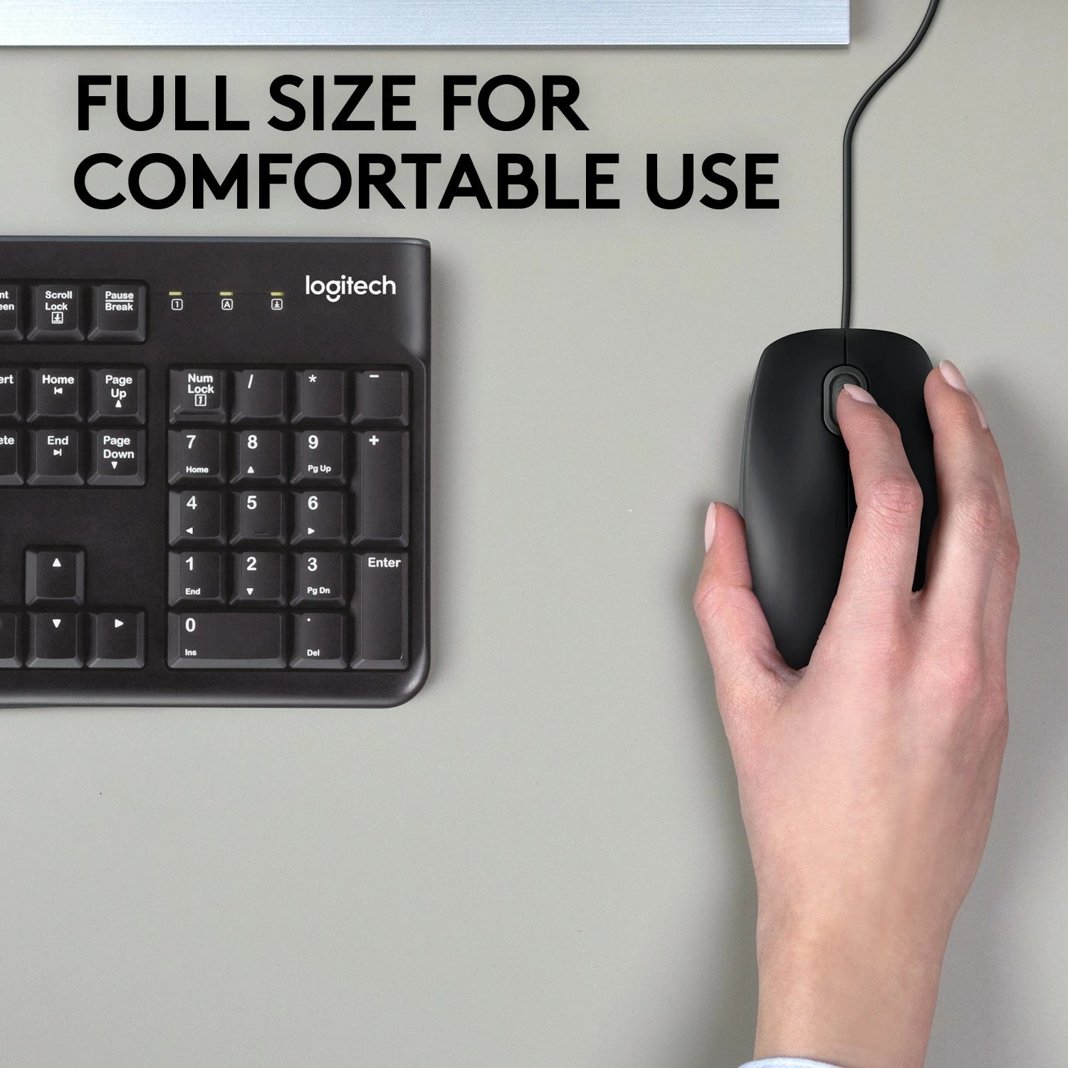 Maus Logitech M110 Silent, Ambidextrous, Optical, USB Type-A, 1000 DPI, Black