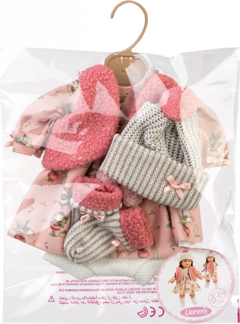 Set rrobash për kukulla Llorens V9-54039, për modele 40 cm, shumëngjyrësh, 6 pjesë