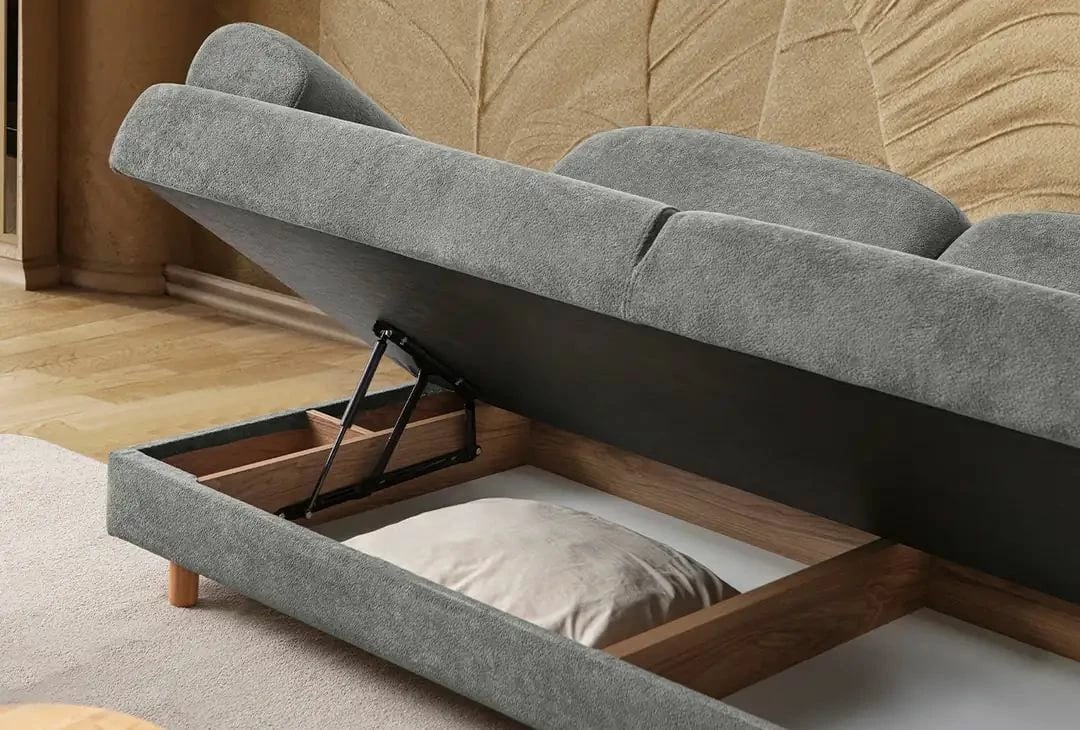 Divan-krevat treshe, ngjyrë antracit, Atelier del Sofa, Aries