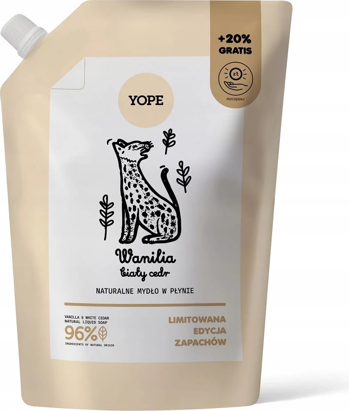 Sapun i lëngshëm natyral Yope Vanilla & White Cedar 600ml