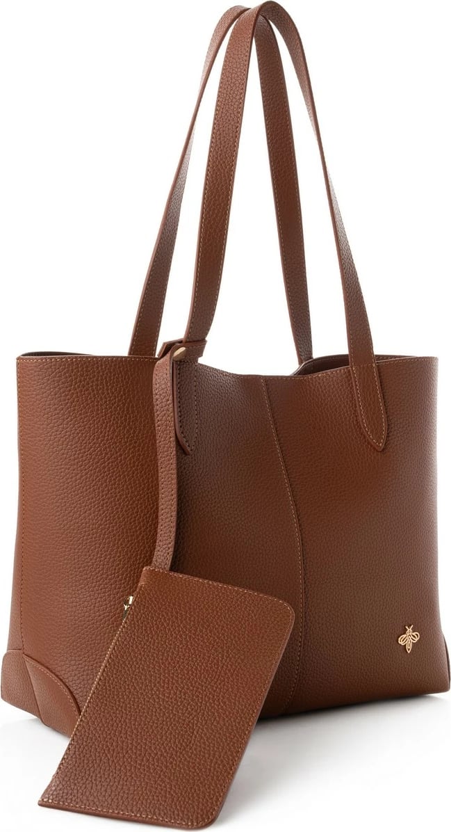 Tote bag Lucky Bees, ngjyrë tan, 1294