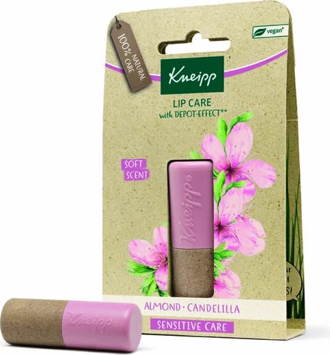 Balsam për buzë për femra Kneipp Lip Care Almond & Candelilla, 4.7g