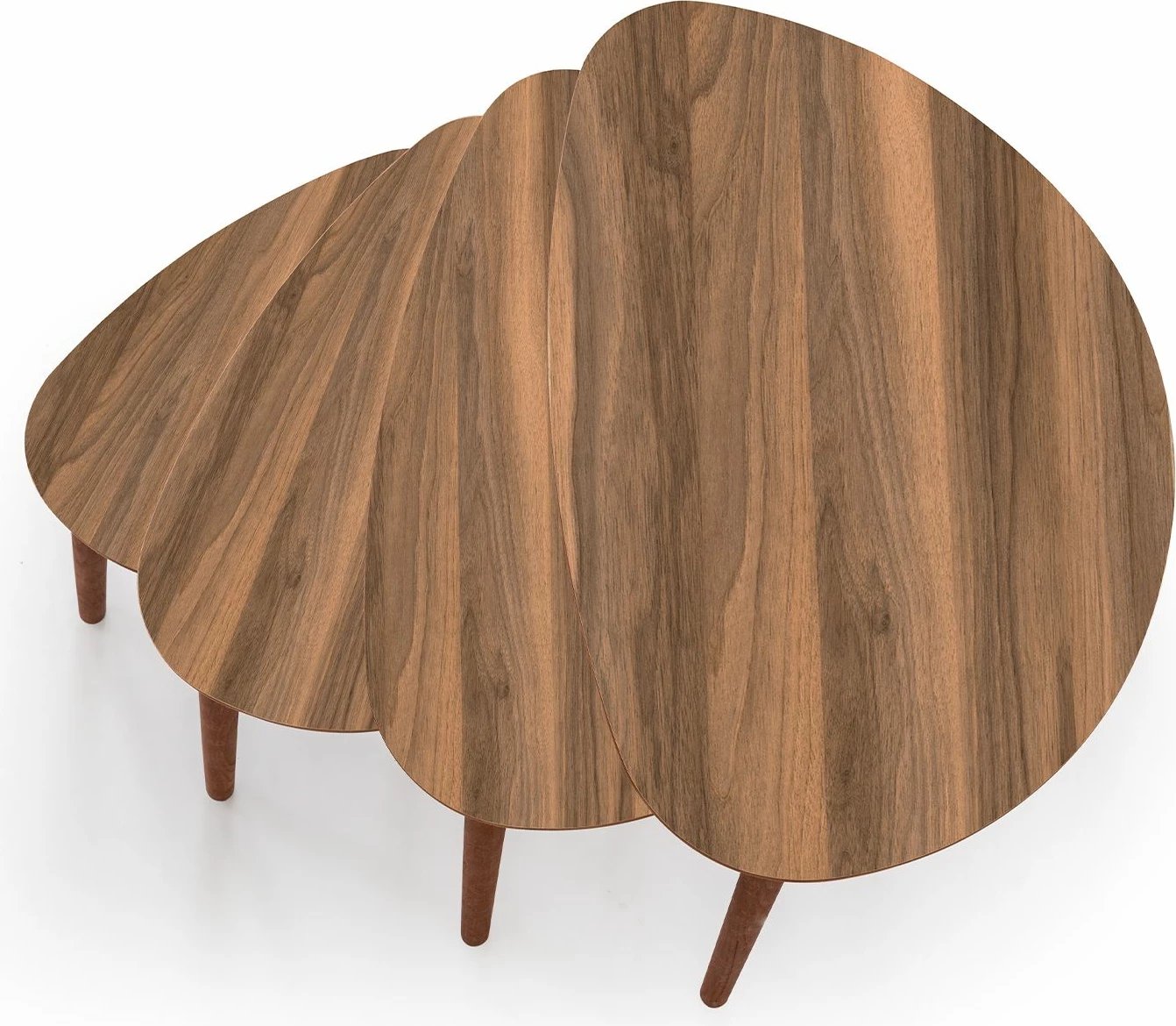 Set tavolinash të vendosshme (4 copë), Skye Decor, Nora, ngjyrë arre