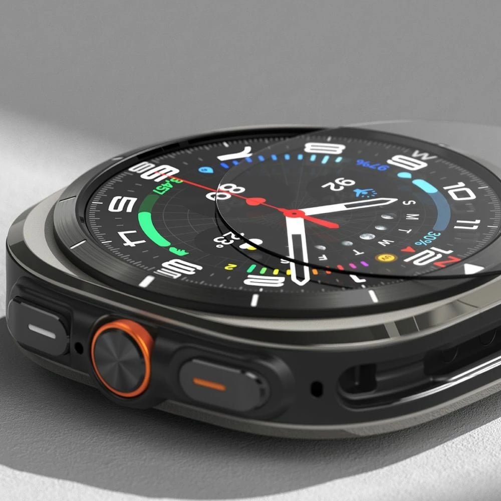 Mbështjellës + xham i temperuar Ringke për Samsung Galaxy Watch Ultra 47mm, Zi, set Mbështjellës + xham i temperuar Ringke për Samsung Galaxy Watch Ultra 47mm, Zi, set