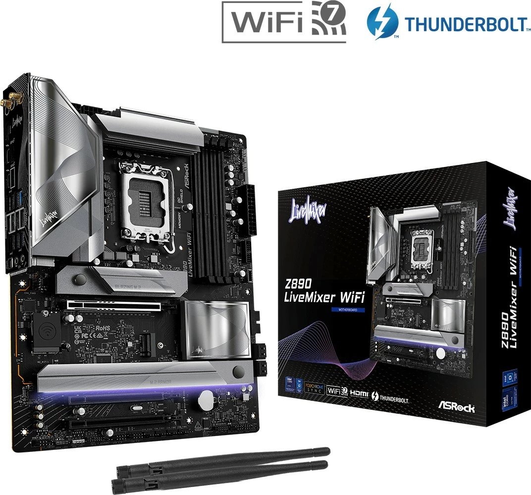 Pllakë amë ASRock Z890 LiveMixer WiFi ATX, LGA1851, DDR5, PCIe 5.0, Thunderbolt 4, Wi‑Fi 7