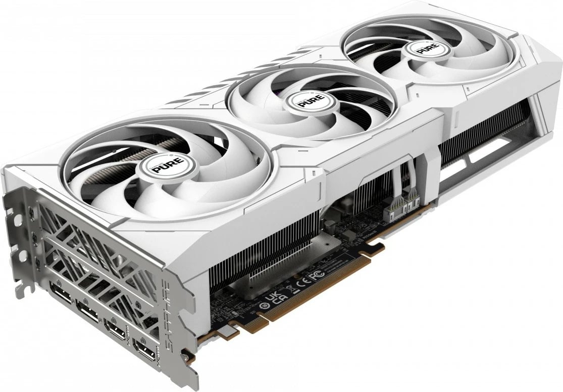 Kartelë grafike Sapphire Radeon RX 9070 XT PURE, 16GB GDDR6, 256-bit, e bardhë