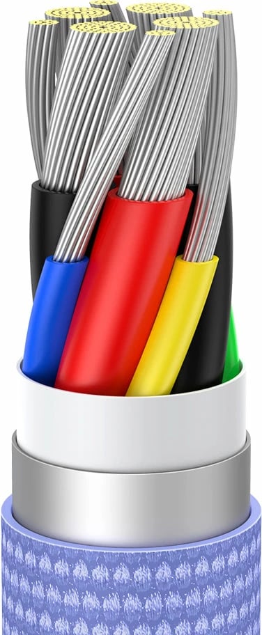 Kabllo USB-C në USB-C Baseus CAJY000701, 1.2m, 100W, Vjollcë