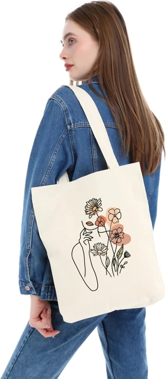Çantë tote Zoozie Bags, krem, 1113