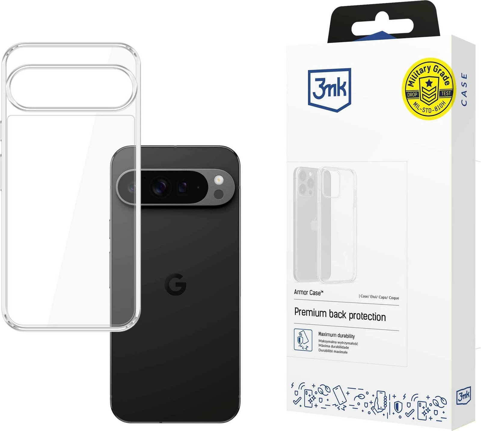 Mbështjellës 3mk Armor Case për Google Pixel 9 / 9 Pro, Transparent