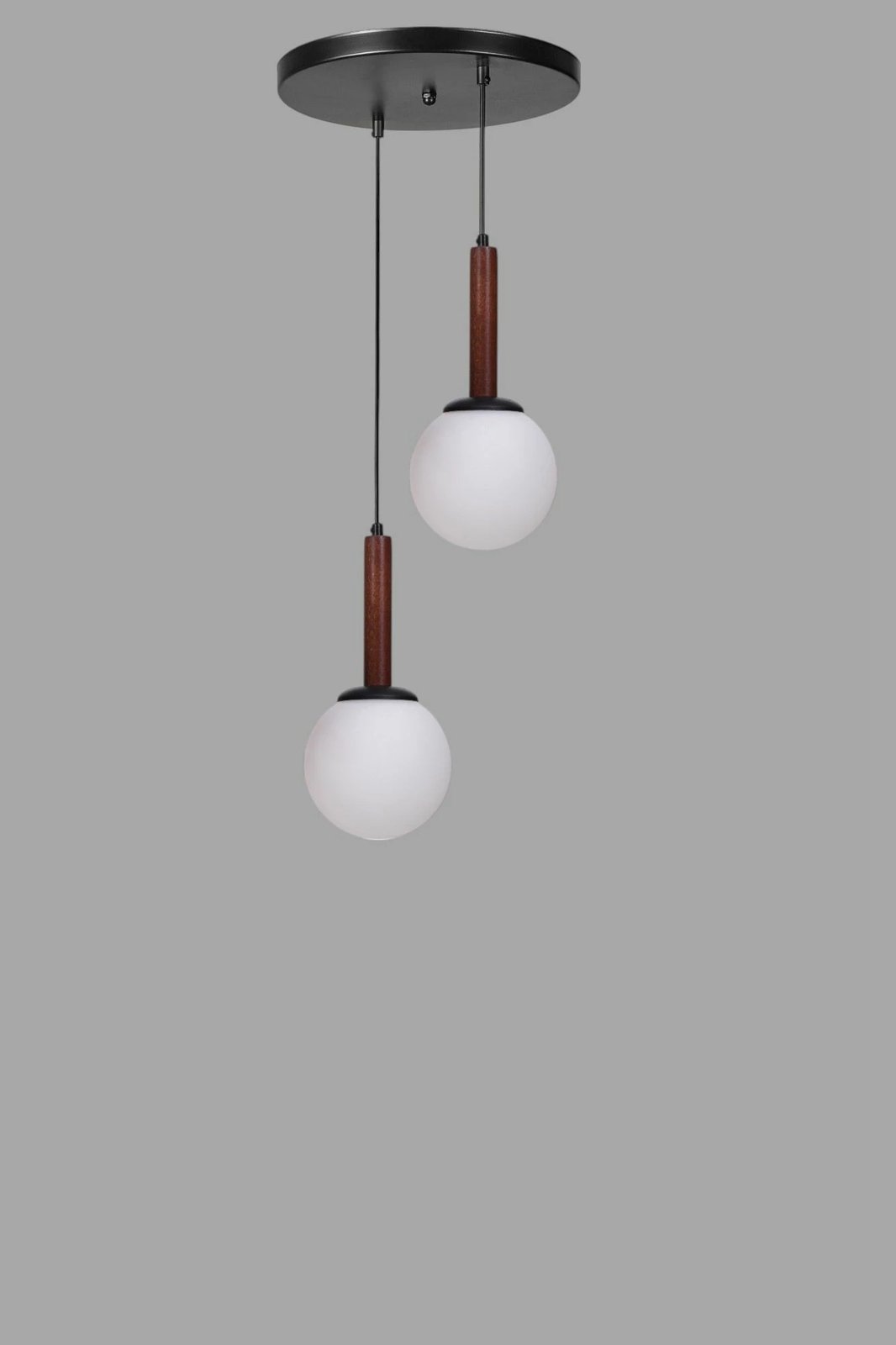 Llambadar Opviq, 9071-2, metal dhe xham, ngjyrë e bardhë, arre, e zezë