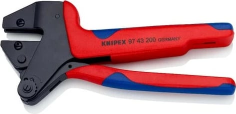 Vegël presimi Knipex Crimp-Systemzange, 200mm, kuqe/blu