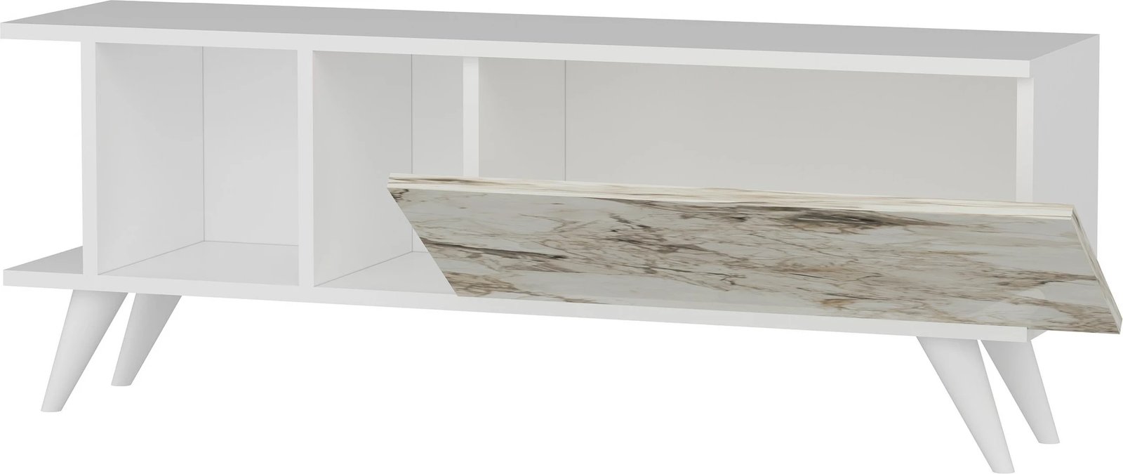 Komodë TV Hanah Home, ngjyrë e bardhë dhe mermer, Liberty