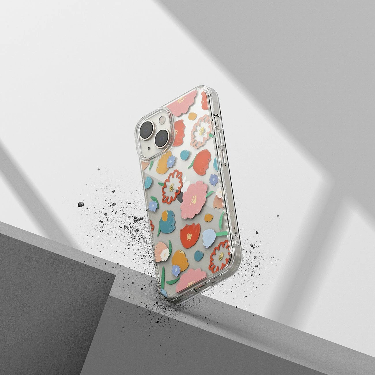Mbështjellës Ringke Fusion Design për iPhone 14 Plus, transparent me lule