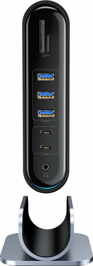 Kasë HUB multifunksional Baseus CAHUB-DG0G, 16 porta, 100W, Gri