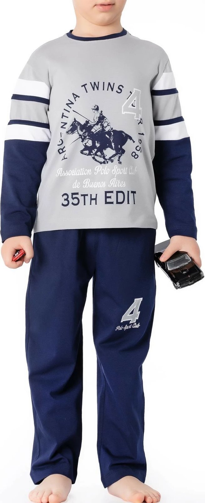 Pizhama për fëmijë Jumeon, 002-000703, ngjyrë gri