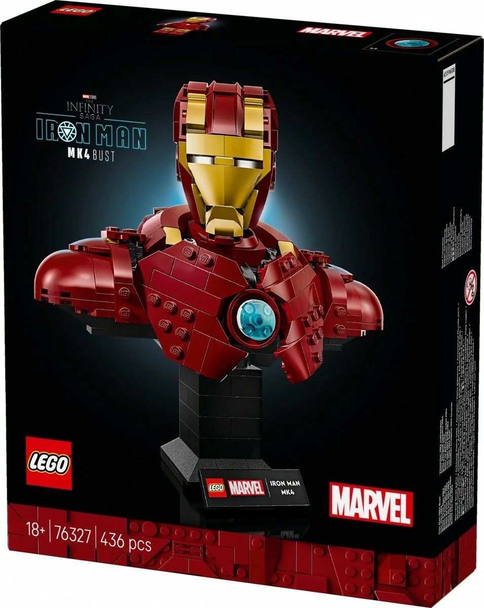 Set ndërtimi LEGO Marvel Super Heroes Iron Man Bust MK4, 436 pjesë, e kuqe/e artë