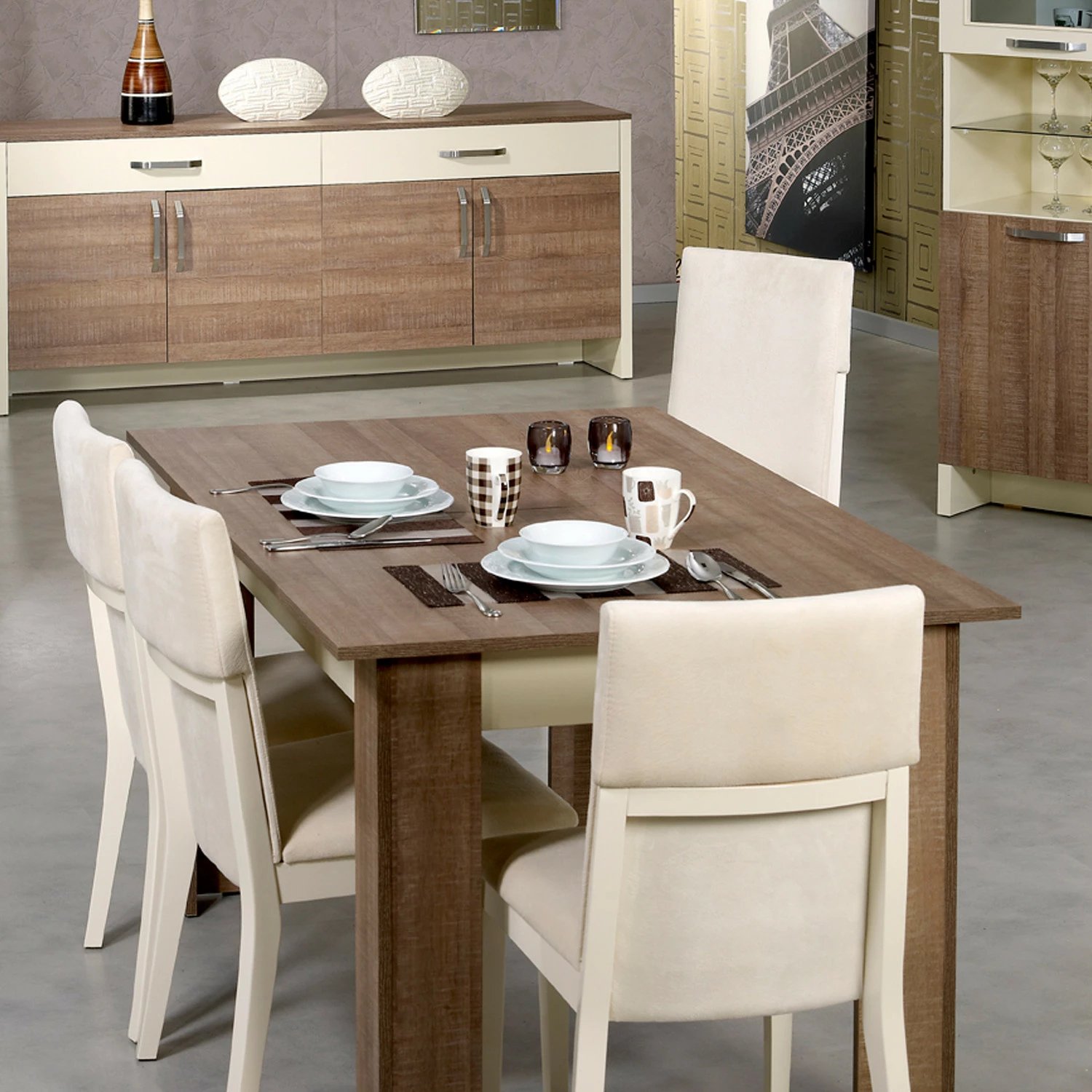 Tavolinë ngrënieje zgjatshme, ngjyrë lisi i errët, Hanah Home Tavolinë ngrënieje zgjatshme, ngjyrë lisi i errët, Hanah Home