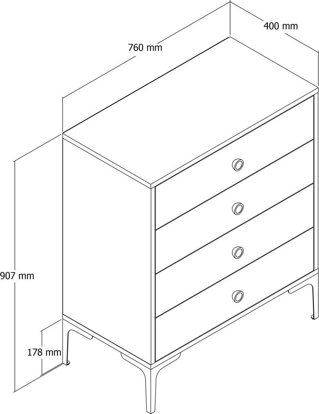 Komodë Hanah Home, Lizbon 536, ngjyrë arrë dhe antracit